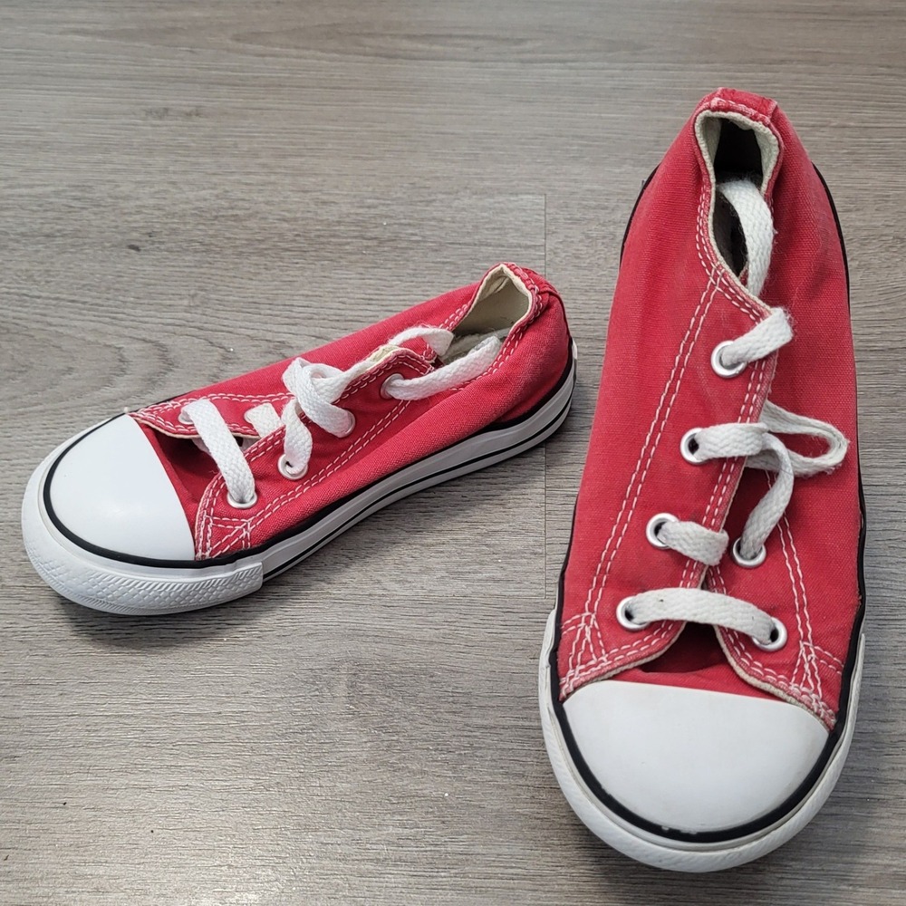 Converse Chuck Taylor All Star Red Canvas Low Top Toddler Sneakers Casual 10